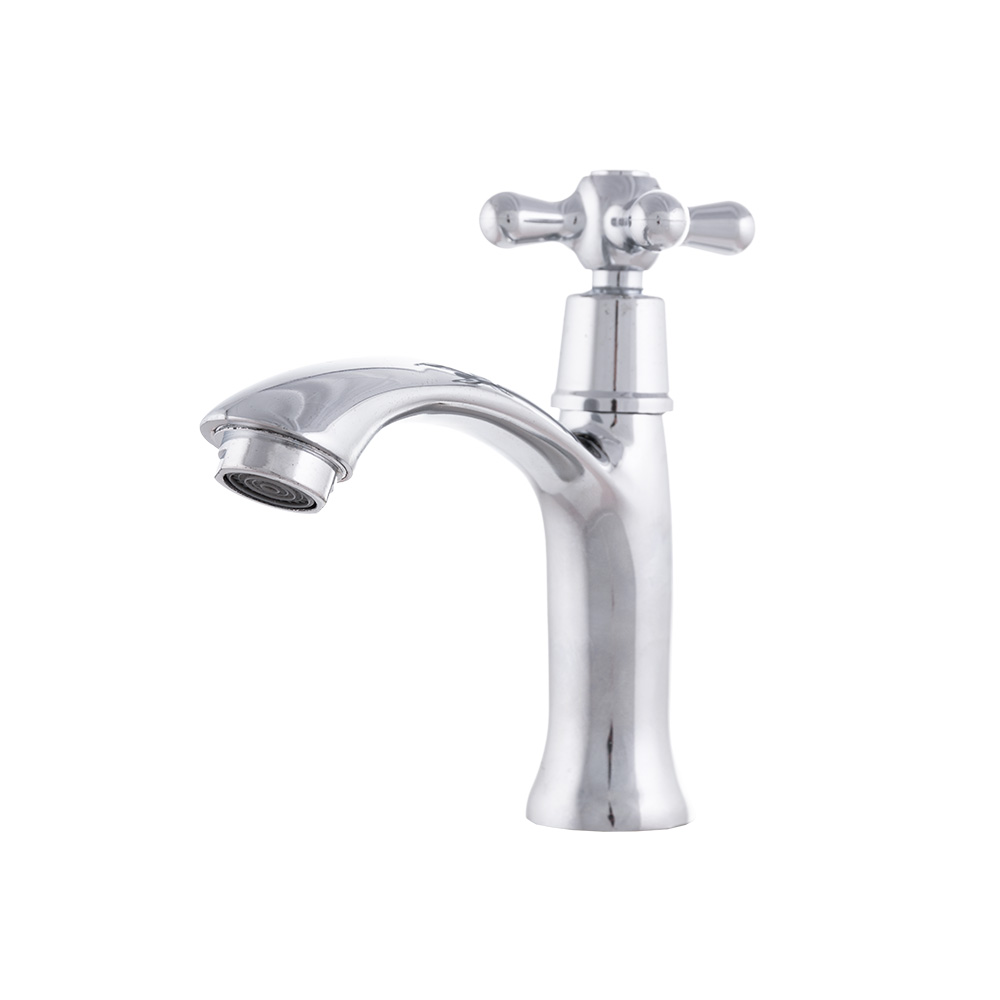 Torneira de cozinha de latão / zinco, cromo, água fria, bica baixa, alavanca única [QLI-FA-1351]