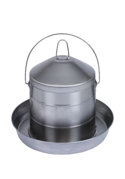 Bebedero inox. aves - 8 lts.