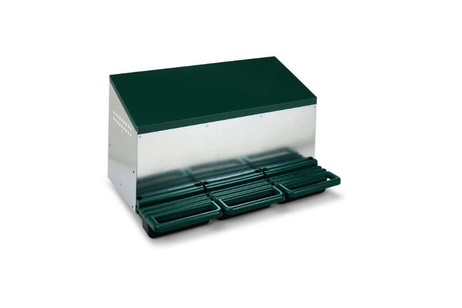 Ponedero 3 dptos. para exterior con fondo de plastico