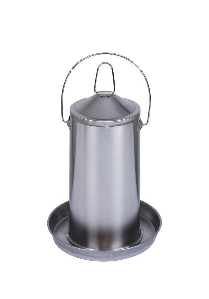 Bebedero inox. aves - 4 lts.