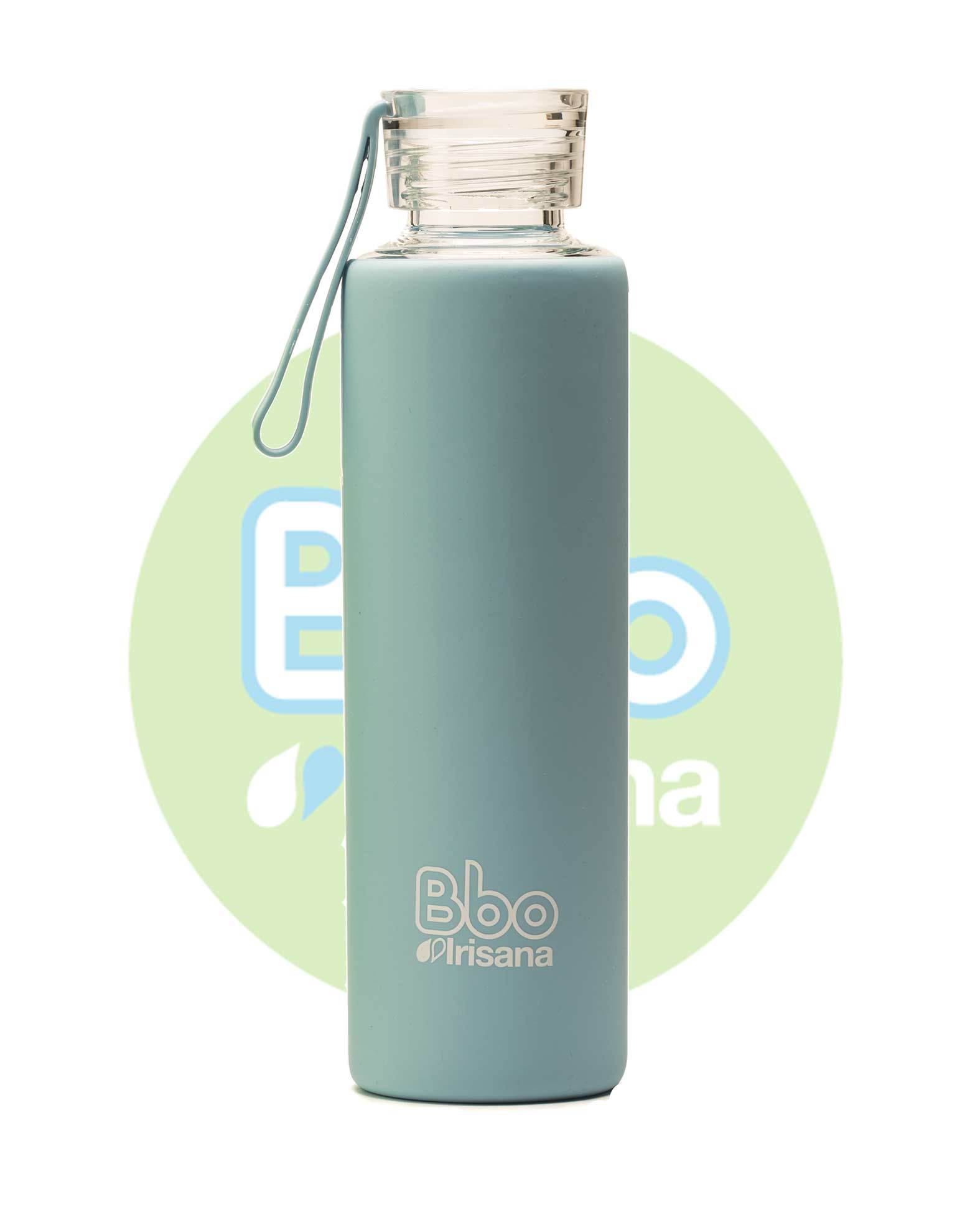 BOTELLA BBO AZUL BOROSILICATO CON SILICONA 550 ml. IRISANA