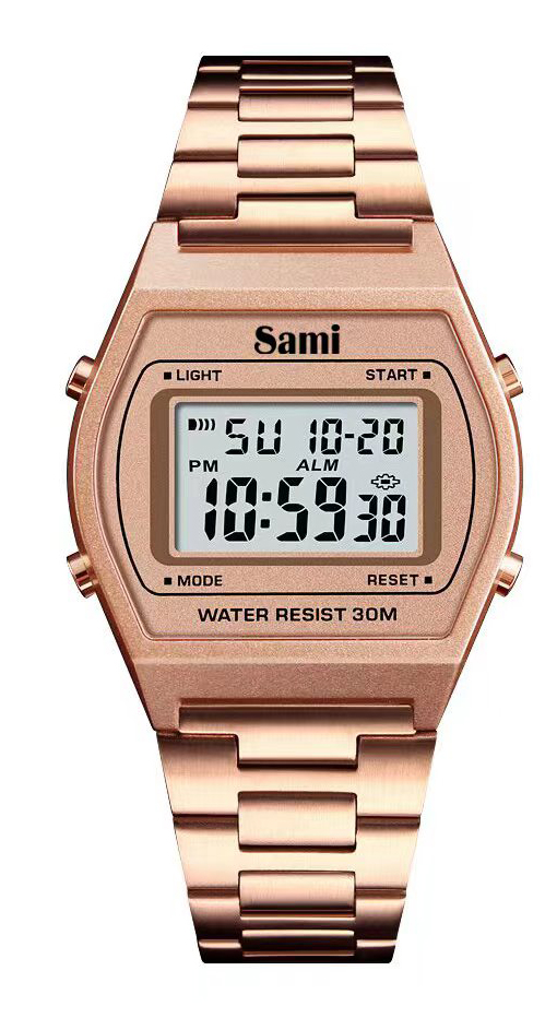 RELOJ SAMI VINTAGE LCD WR30M ROSEGOLD IPRG CORREA
