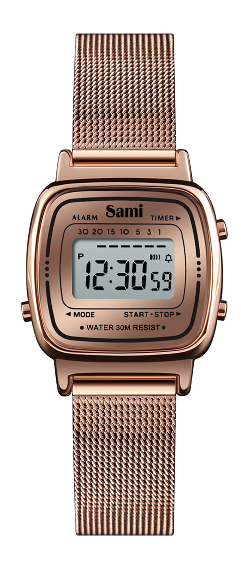 RELOJ SAMI VINTAGE LCD WR30M PEQ.IPRG MILANESA AJUSTABLE