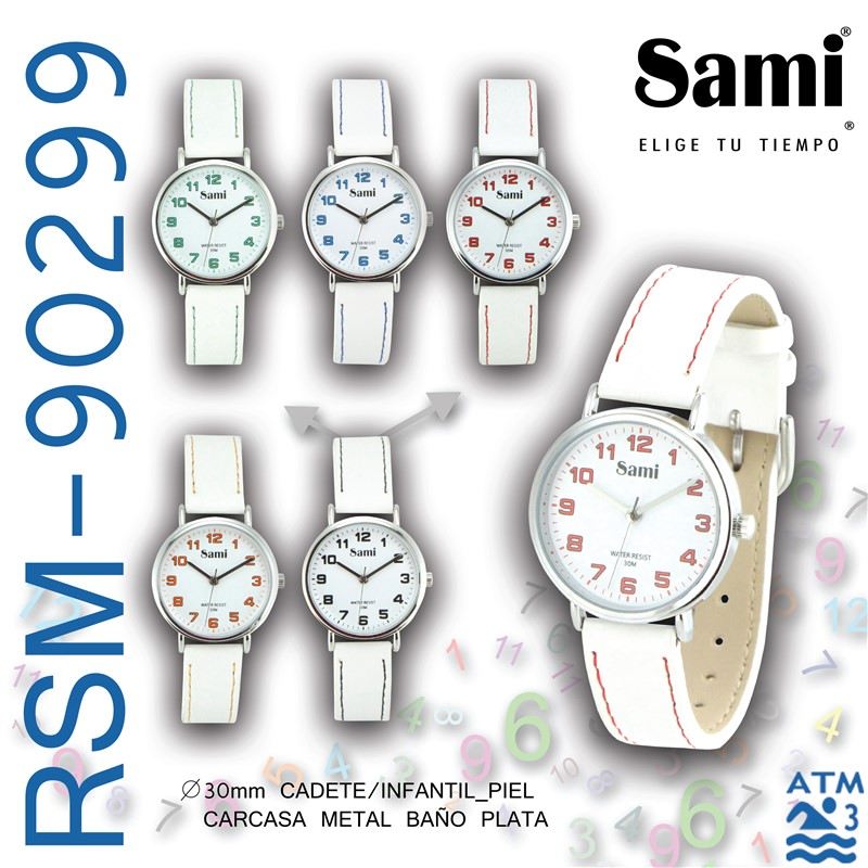 RELOJ SAMI CADETE - RED PU BLCO COST/NUM COLORES WR - C/ ESTUCHE EP385B