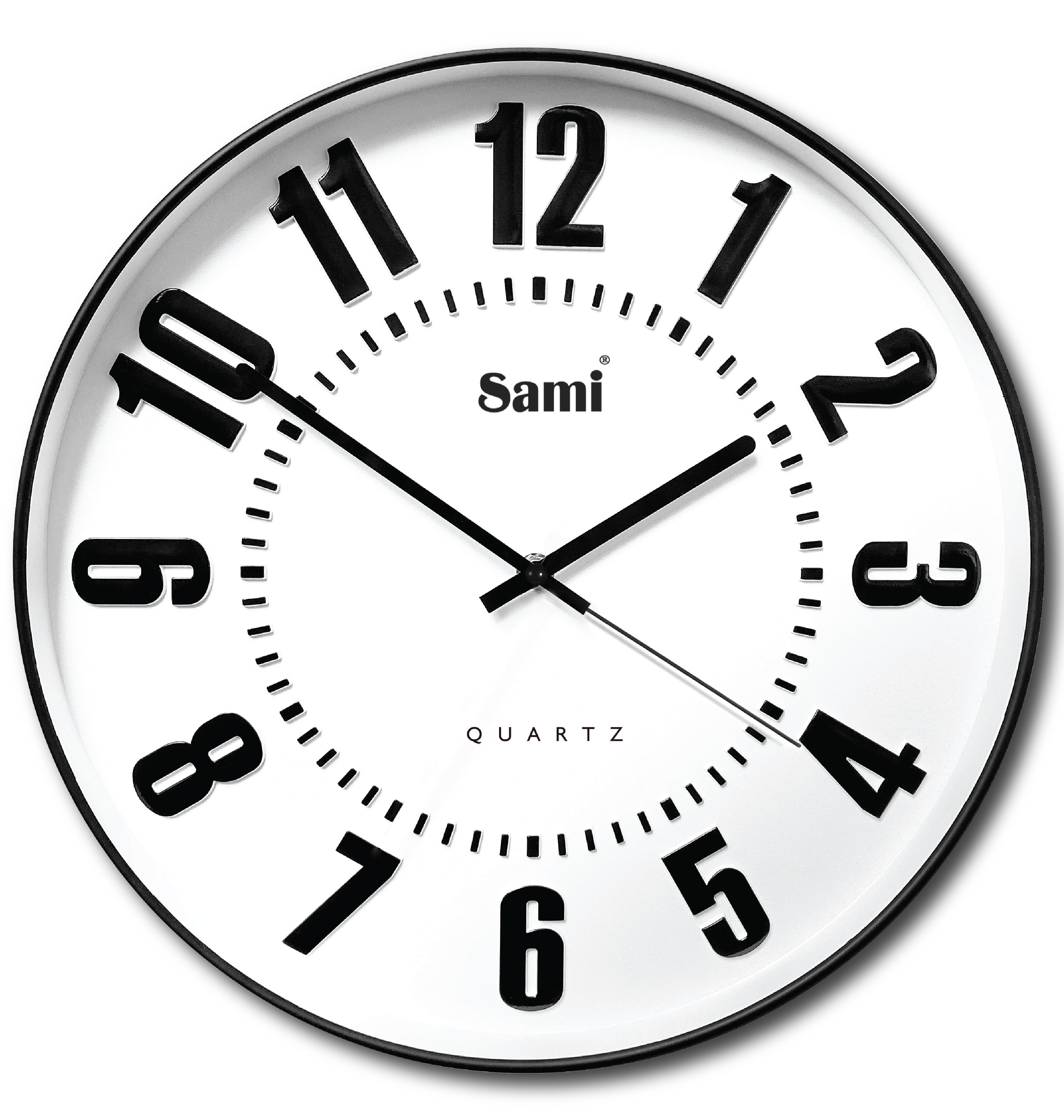 RELOJ DE PARED SAMI RED. 34CM NEGRO