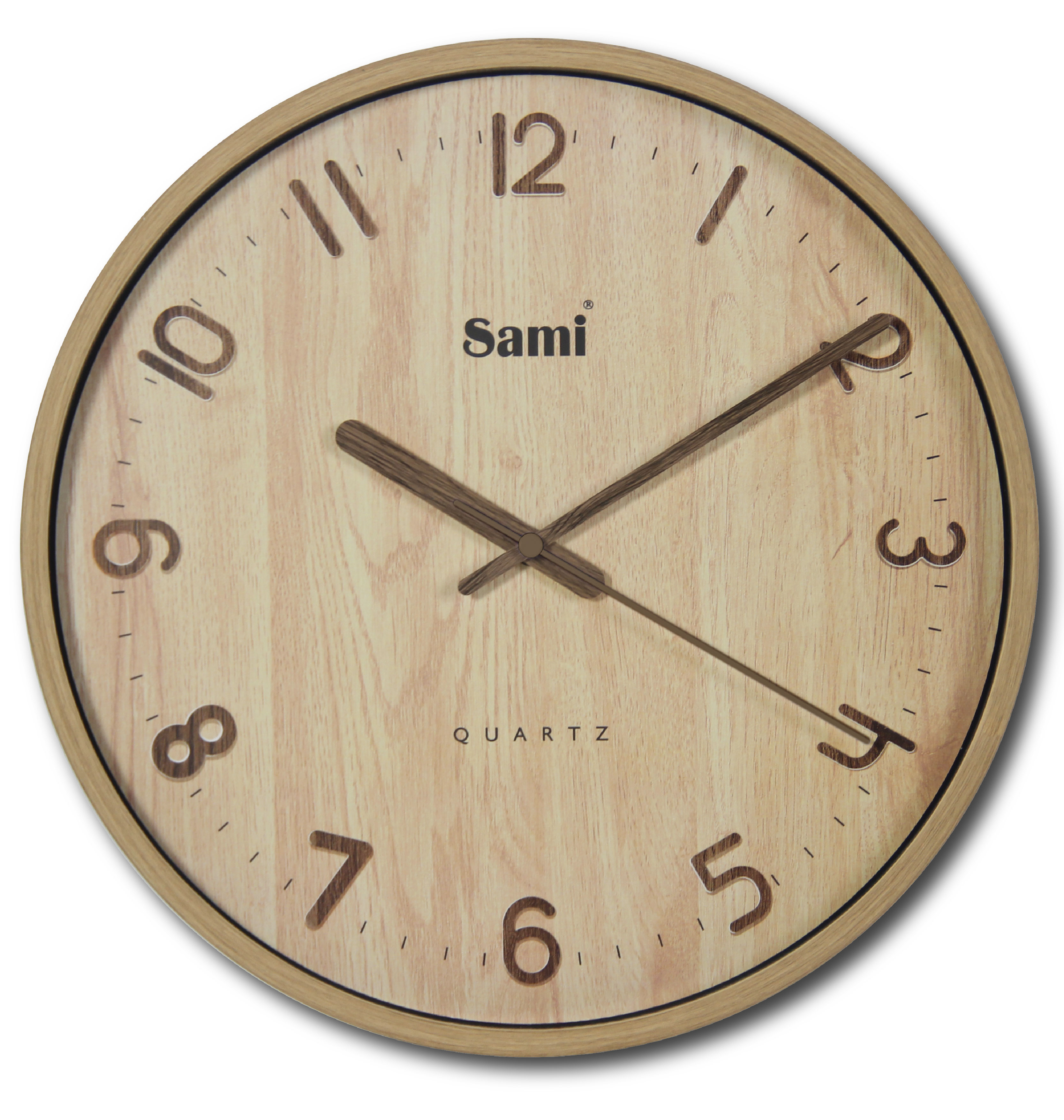 RELOJ DE PARED SAMI RED. 30CM COLOR MADERA CLARO