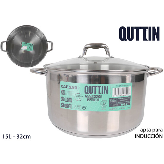 OLLA ACERO INDUCCION 32CM CON TAPA NEW CAESAR