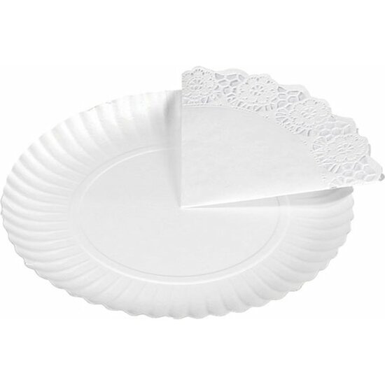 BANDEJA CARTON BLANCA +BLONDA REDONDA 35CM