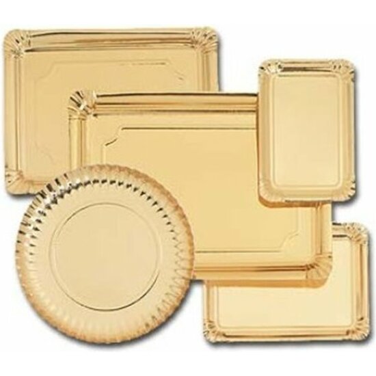 BANDEJA CARTON BRAZO 13X44 CM. CON BLONDA. COLOR - DORADO