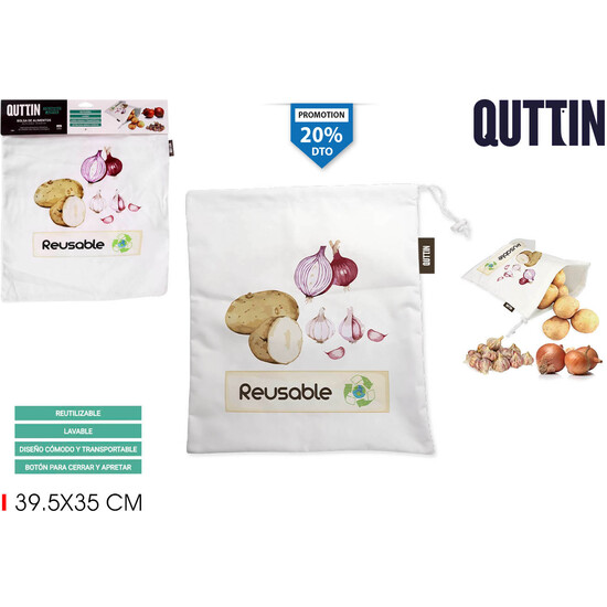 BOLSA ALIMENTOS REUTILIZABLE39.5X35 QUTTIN
