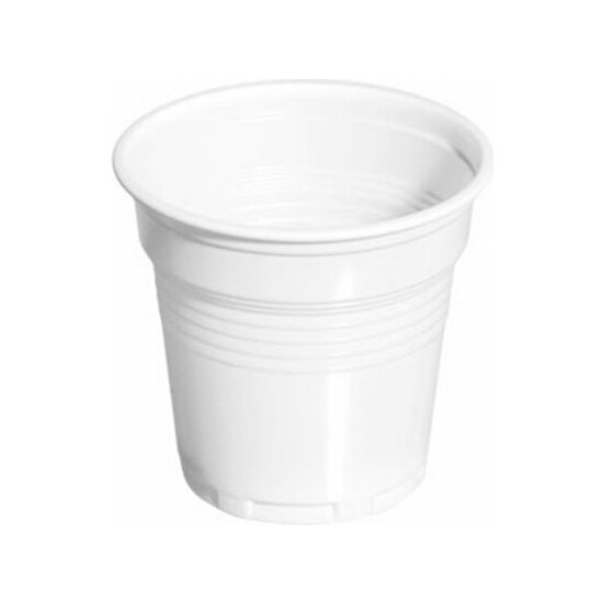 VASO PLASTICO BLANCO CAFE 100CC X100UNI.