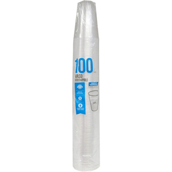 VASO IRROMPIBLE TRANSPARENTE 200CC X 100 UDS