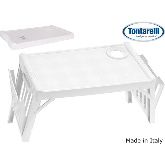 BANDEJA DESAYUNO CAMA 52X32X25CM LIFE CREMA