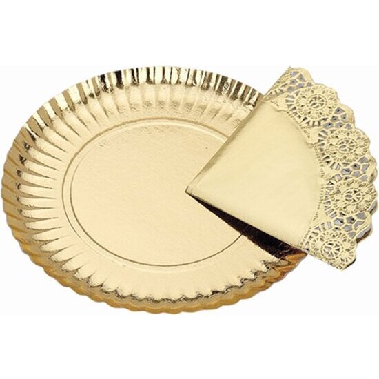 BANDEJA CARTON REDONDA +BLONDA ORO 38CM