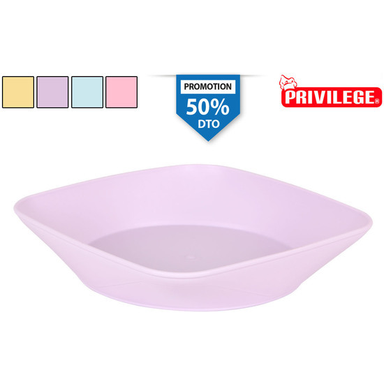PLATO POSTRE PLÁSTICO 18CM YONCA - COLORES SURTIDOS