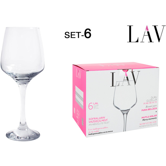 SET 6 COPAS VINO/AGUA 400CC LAL