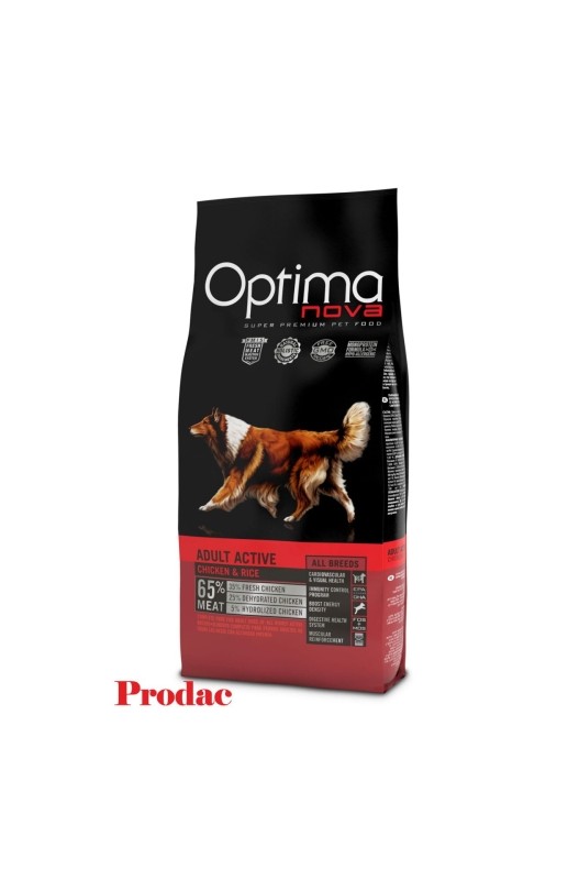 OPTIMA NOVA ADULT ACTIVE POLLO ARROZ 12 KG.