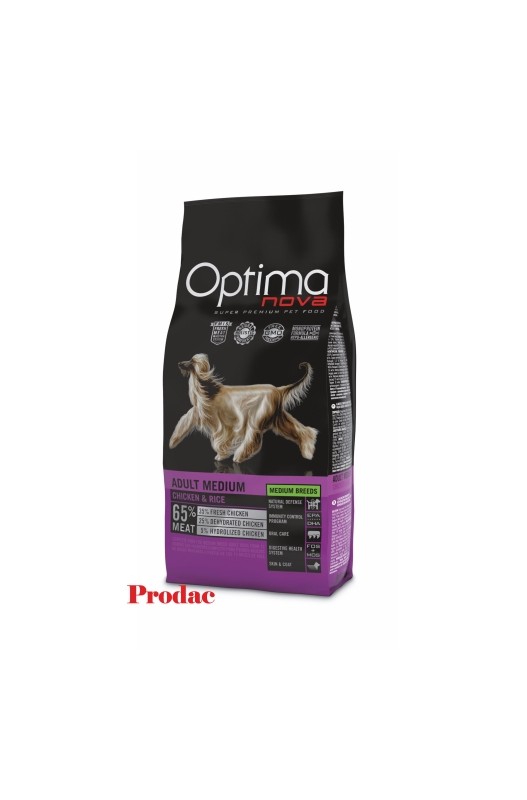 OPTIMA NOVA ADULT MEDIUM POLLO ARROZ 2 KG.